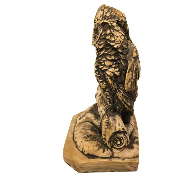 Vintage Owl Figurine Sculpture On Branch Resin Home Decor Collectible - Picture 8 of 16